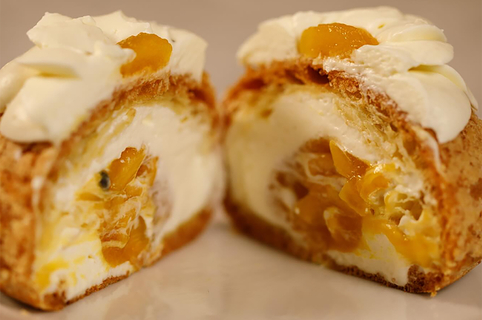 Chez Apolline Montpellier : pâtisserie maison, salon de thé. Ici le chou exotique (® chez Apolline)