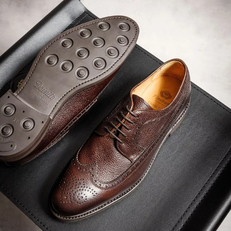 Derby Barton Grainé Marron - Chaussures pour Homme Haut de gamme chez Finsbury Montpellier