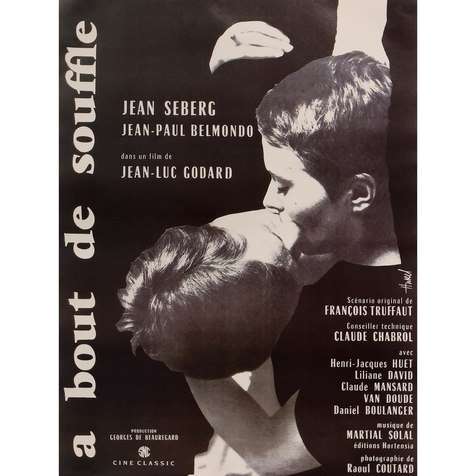 Affiche A bout de souffle - Jean-Luc Godard - Montpellier 