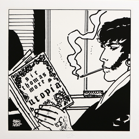 Utopia - Sérigraphie d'Hugo Pratt Corto Mattèse - Encadrement Montpellier