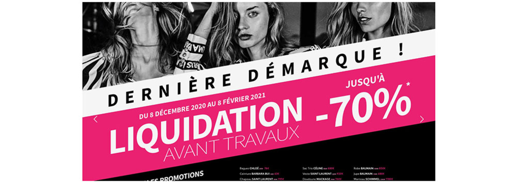 Coqueline Boutique Montpellier lance sa dernière démarque et annonce une liquidation avant travaux. Coqueline Boutique Montpellier lance sa dernière démarque et annonce une liquidation avant travaux.