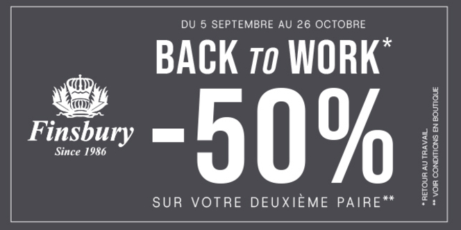 Finsbury Montpellier annonce une promo exceptionnelle jusqu'au 26 octobre