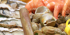 Plateau fruits de mer Montpellier avec des coquillages, des crustacés, des huîtres...(® networld-fabrice Chort)
